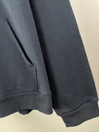 Balenciaga dark navy zip hoodie sleeve cuff and front pocket seam