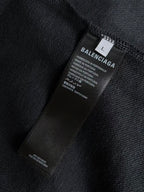 Balenciaga inside label on dark navy zip hoodie collar