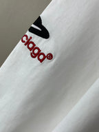 White long-sleeve T-shirt with Balenciaga logo on sleeve