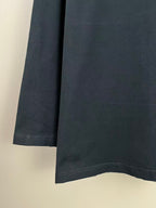 Balenciaga long-sleeve T-shirt with curved hem, plain dark fabric