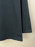 Balenciaga long-sleeve T-shirt sleeve and side seam, plain dark fabric