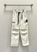 Stone Island off-white drawstring cargo pants with side pockets