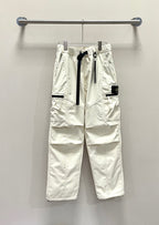 Stone Island off-white drawstring cargo pants with side pockets