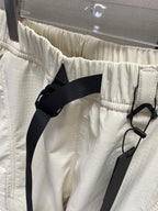 Stone Island off-white pants with adjustable webbing belt strap