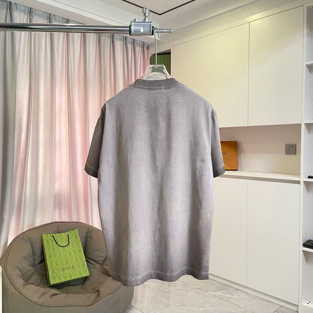 Dior heather gray short-sleeve T-shirt back view