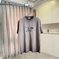 Dior heather gray short-sleeve T-shirt with front graphic print