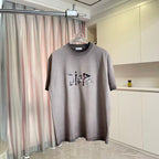 Dior heather gray short-sleeve T-shirt with front graphic print