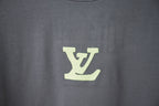 Louis Vuitton dark gray T-shirt with small LV monogram graphic