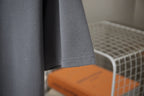 Louis Vuitton dark gray T-shirt with visible hem stitching and orange inner label