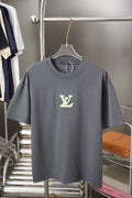 Louis Vuitton dark gray T-shirt with LV monogram logo on chest