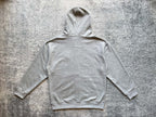 Stussy heather gray zip hoodie back with drawstring hood and front pockets