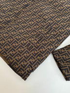 Fendi geometric-pattern long-sleeve top with diagonal trim detail