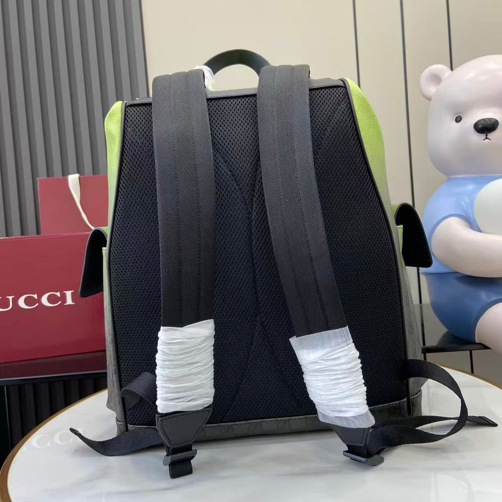Gucci backpack back panel with mesh-like straps and cushioned shoulder support