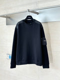 Prada long-sleeve sweatshirt, dark navy crewneck with sleeve pocket detail