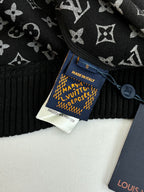 Louis Vuitton knit sweater, black monogram pattern with size label
