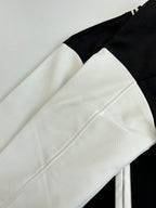 Louis Vuitton long leather coat, white panel with black trim