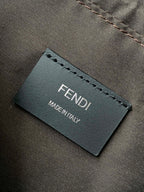 Fendi label on dark bag interior with MADE IN ITALY text