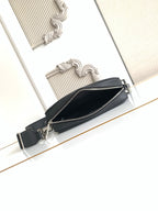 Fendi black zip crossbody bag with adjustable strap and side zipper