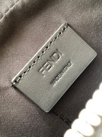 Fendi bag leather logo patch with embossed FF monogram