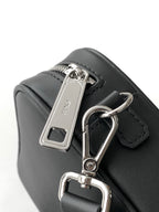 Fendi black bag clasp with metal snap and keyring hardware