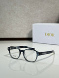 Dior eyeglasses with dark frames and clear lenses, front view