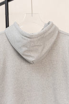 Amiri hoodie light gray heather with attached hood and soft ribbed neckline