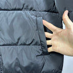 Moncler puffer jacket side pocket with quilted fabric panels