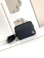 Fendi crossbody bag with black FF logo front and adjustable strap