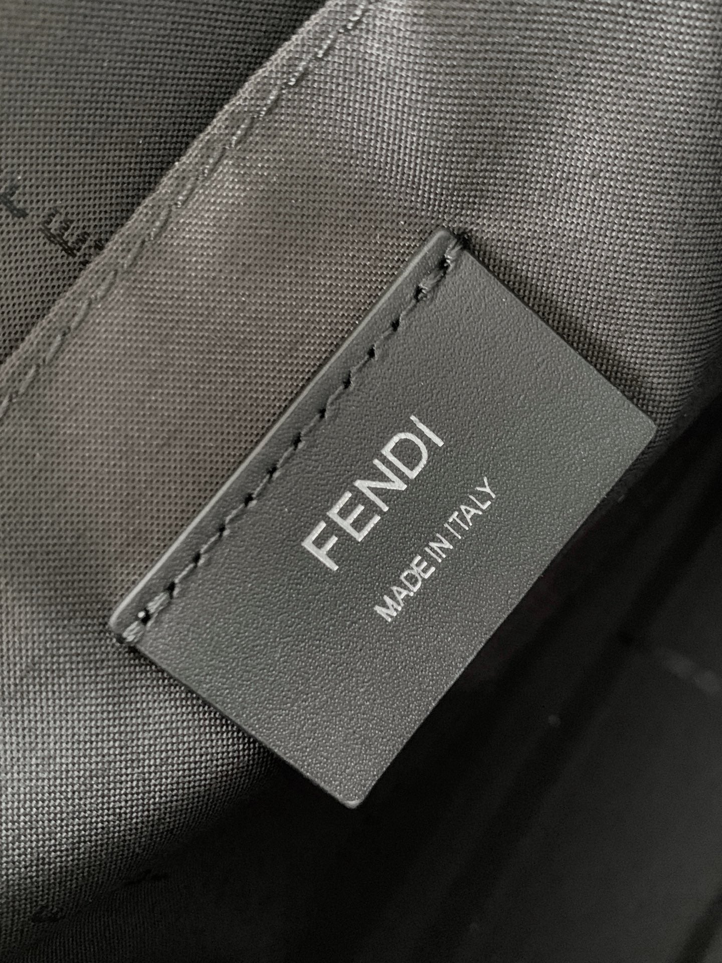 Fendi bag label: FENDI MADE IN ITALY on leather patch