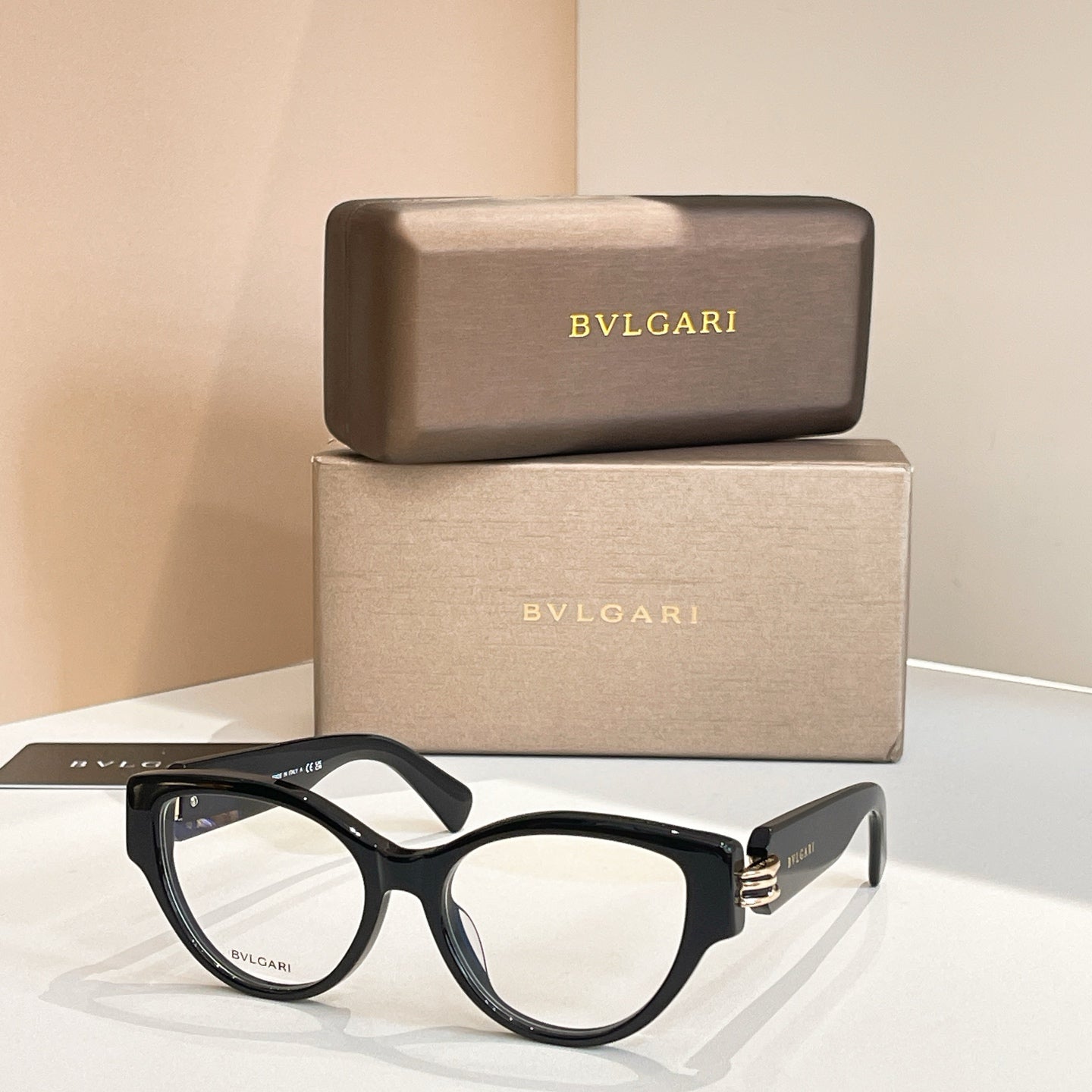 Bvlgari sunglasses, black frame with neutral tinted lenses