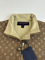 Louis Vuitton monogram jacket with light beige interior lining and front zip detail