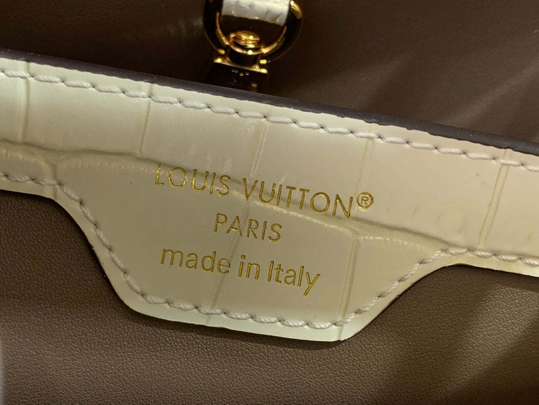 Louis Vuitton interior label: LOUIS VUITTON PARIS, made in italy