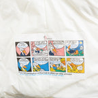 Moncler long puffer jacket, white interior care instructions label with icons