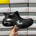 Unisex black glossy sneakers with Balenciaga side logo and sock collar