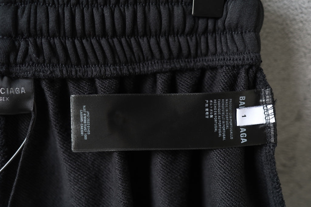 Balenciaga care label inside black pants waistband
