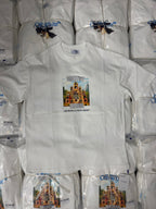 Off-White white T-shirt with colorful speaker tower front graphic