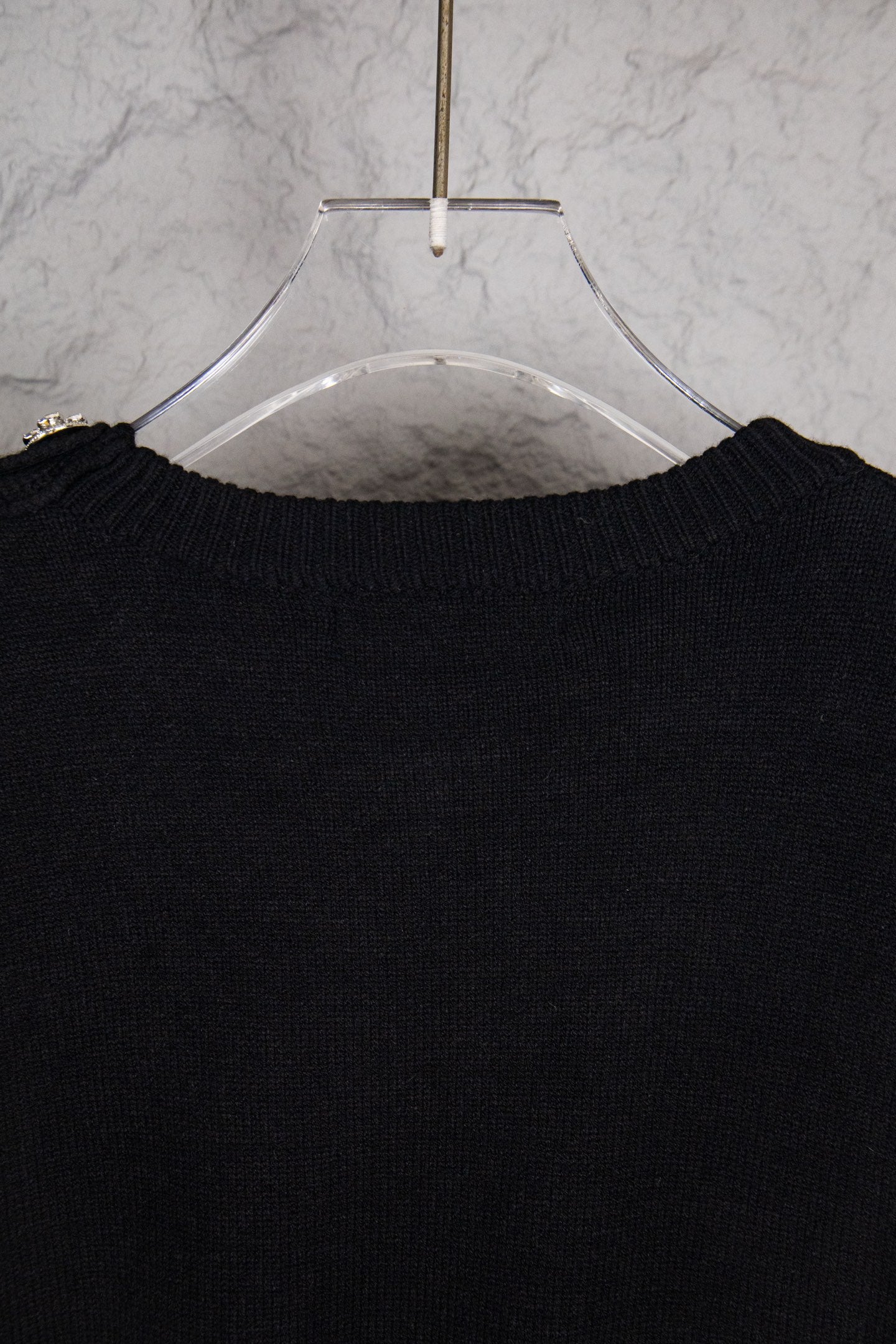 Louis Vuitton black sweater back neckline with ribbed collar