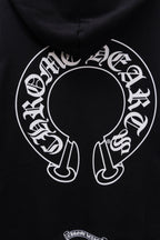Black hoodie side seam with kangaroo pocket and ribbed hem