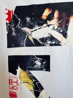 Off-White off-white T-shirt fabric close-up with poster-style graphic