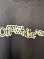 Off-White T-shirt fabric detail, black with OffWhite logo lettering