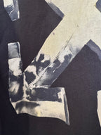 Dark T-shirt close-up of oversized Off-White X back print