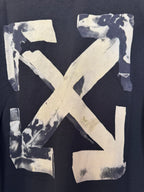 Off-White T-shirt back close-up, black with oversized white X graphic
