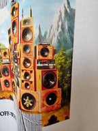 Off White T-shirt with close-up speaker graphic print on front