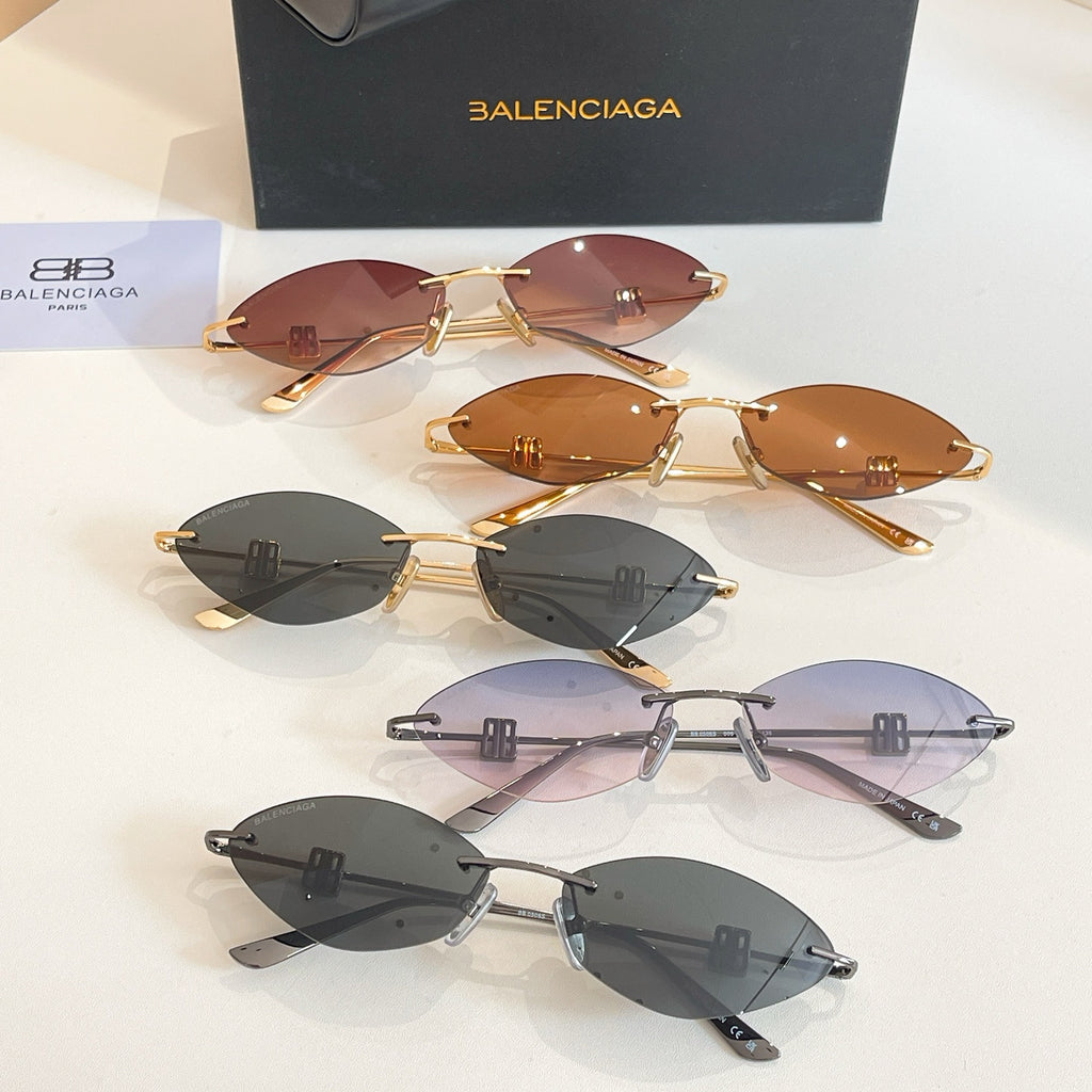 Balenciaga sunglasses assortment with mixed lens colors and metallic frames