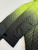 Gucci monogram long puffer jacket sleeve with elastic cuff and zipper