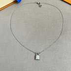 Silver padlock charm necklace with chain