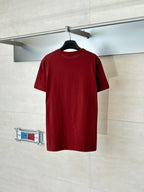 Dior red short-sleeve T-shirt on hanger, plain back view