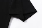 Off-White black crewneck T-shirt laid folded with short sleeves