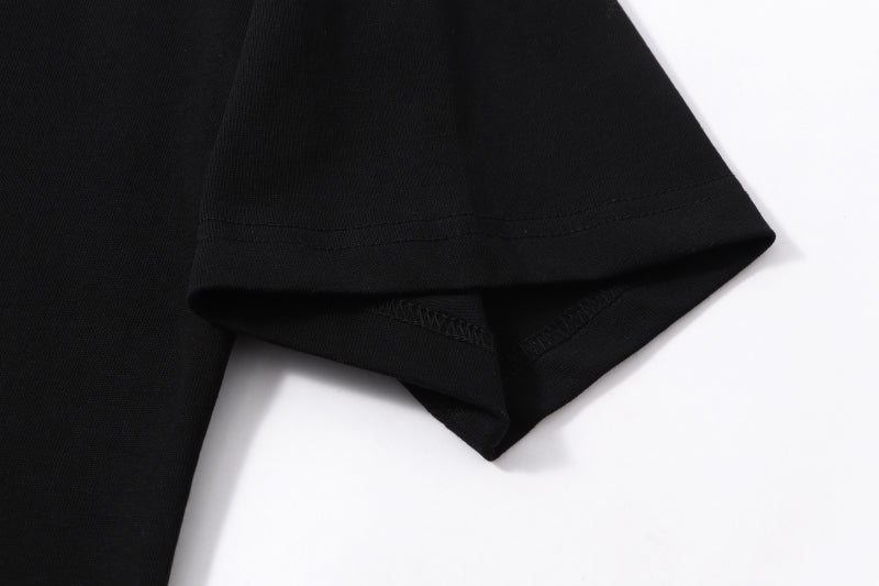 Off-White black crewneck T-shirt laid folded with short sleeves