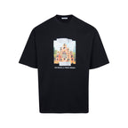Off-White crewneck T-shirt with front speaker graphic on black fabric